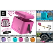 FOAM 22 Quart EVA Lightweight Hybrid Rigid-Soft Indestructible Cooler, Holds 30 Cans \u0026 Ice Flamingo Pink
